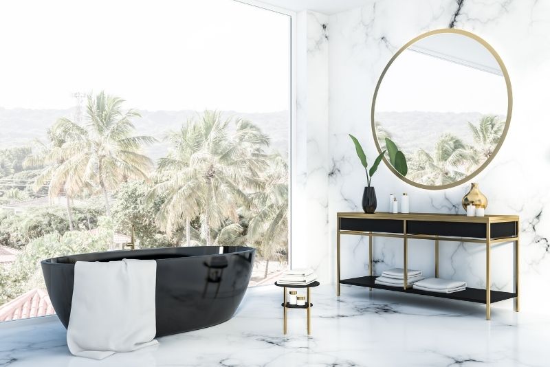 Budget-friendly bathroom refresh with updated paint and fixtures