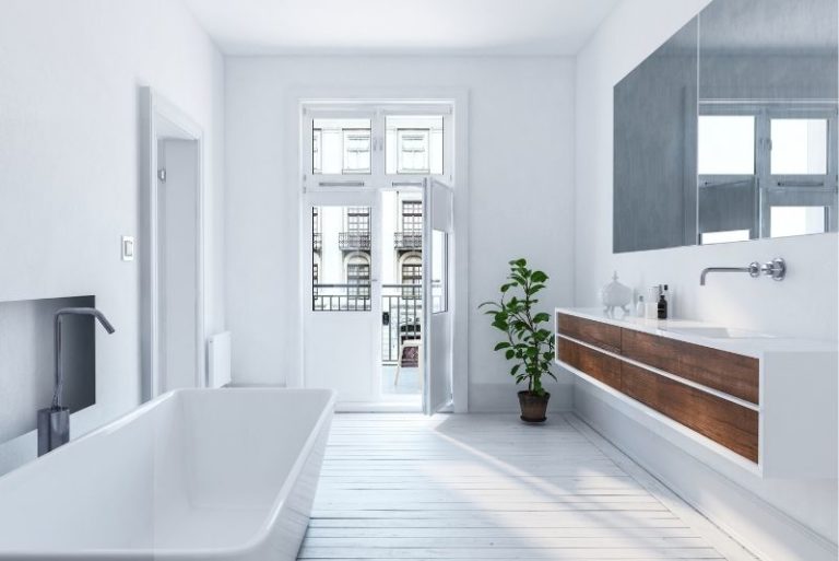 Renovated bathroom with an efficient, functional layout